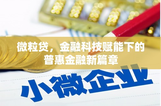 员林微粒贷，金融科技赋能下的普惠金融新篇章