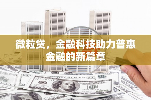 员林微粒贷，金融科技助力普惠金融的新篇章