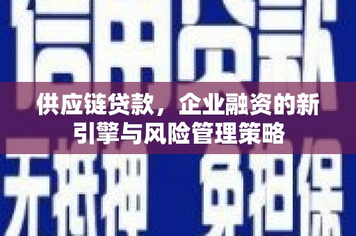 员林供应链贷款，企业融资的新引擎与风险管理策略