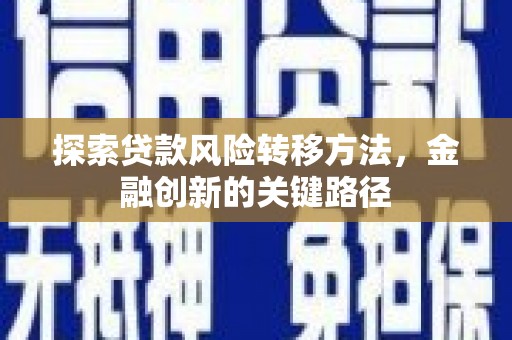 员林探索贷款风险转移方法，金融创新的关键路径