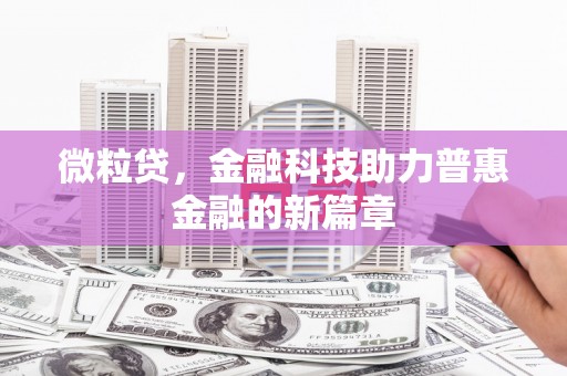 员林微粒贷，金融科技助力普惠金融的新篇章