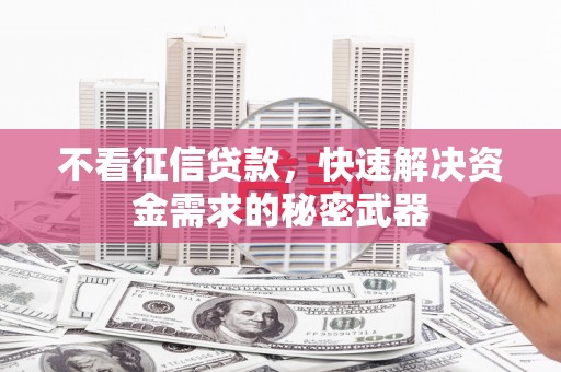 员林不看征信贷款，快速解决资金需求的秘密武器