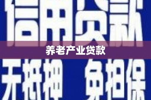 员林养老产业贷款